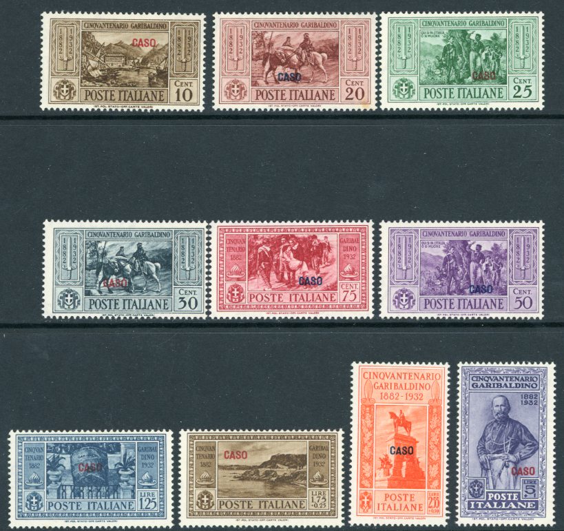 1932 Dodecanese Kasos Caso on Garibaldi Set *