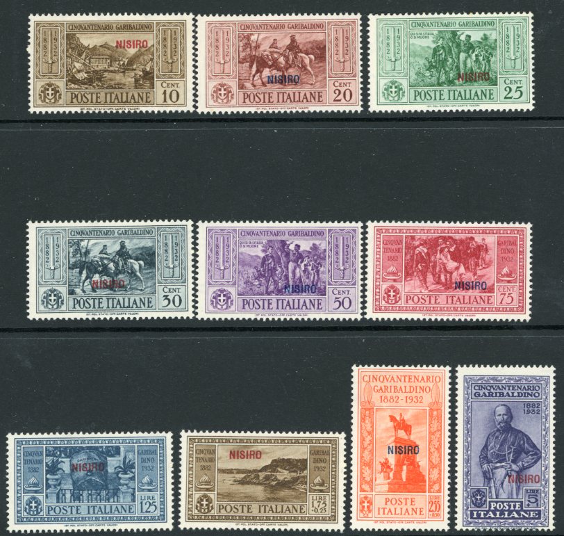 1932 Dodecanese Nisyros Nisiro on Garibaldi Set *