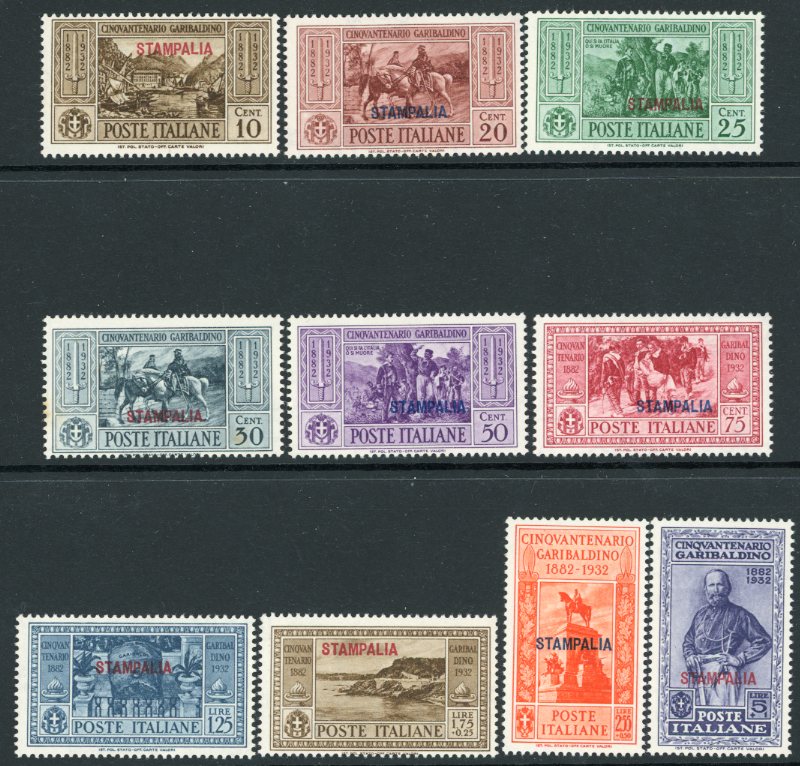 1932 Dodecanese Astypalaia Stampalia on Garibaldi Set *