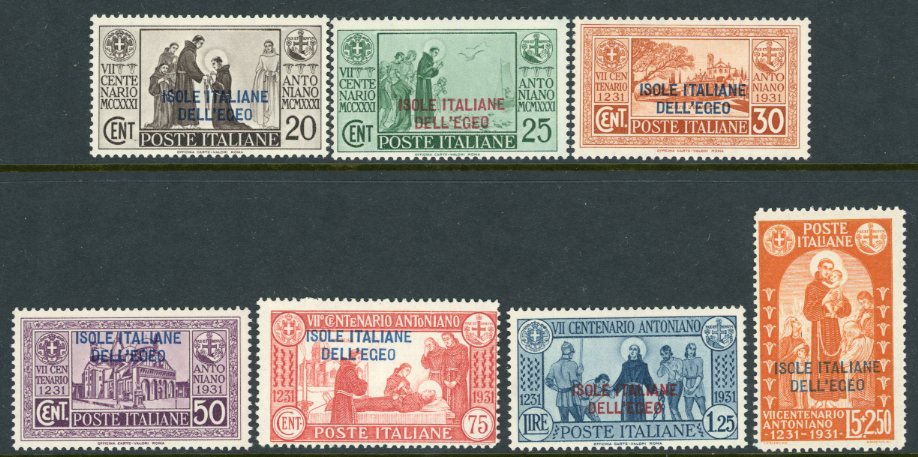 1932 Dodecanese overprinted on St Anthony Set *