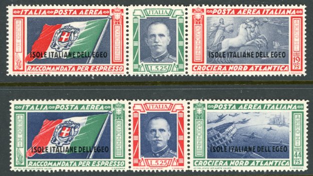 1933 Dodecanese on Balbo Transatlantic Flight Set *