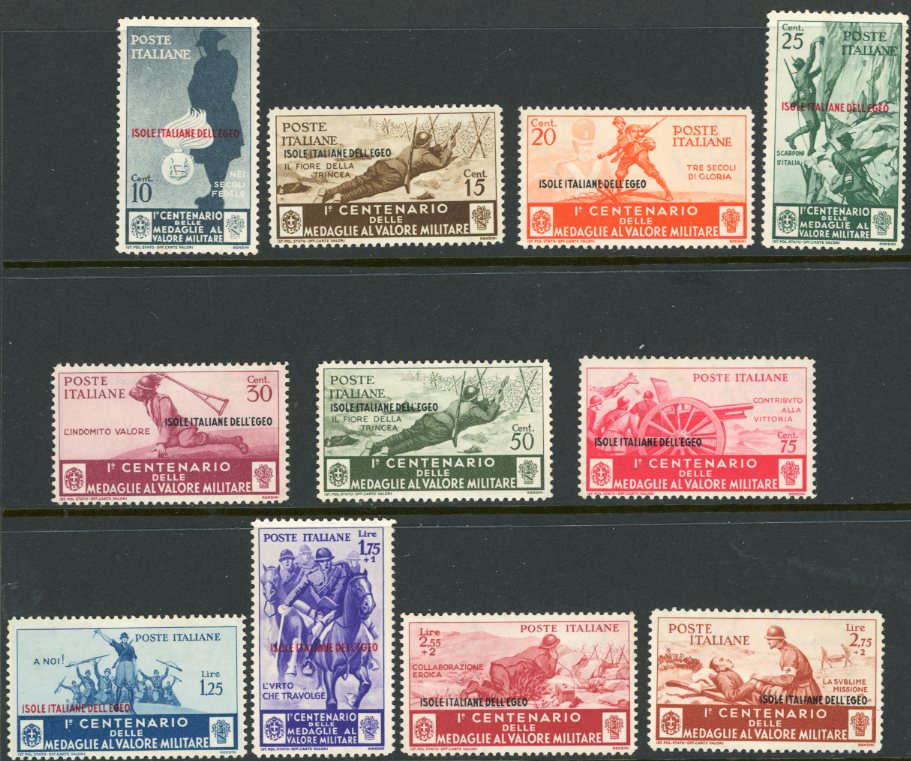 1934 Dodecanese on Military Medal Centenary Set *