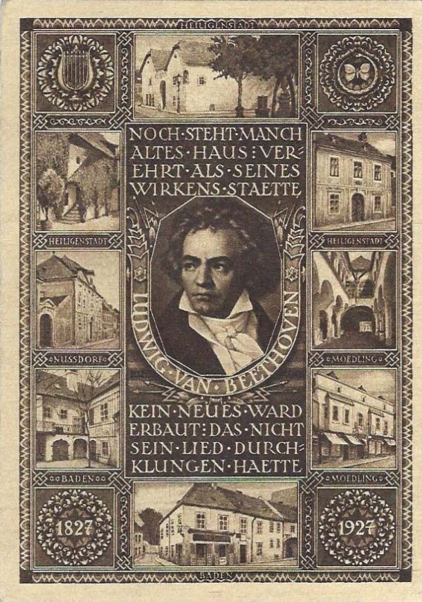 1927 Austria Beethoven Picture Stationery
