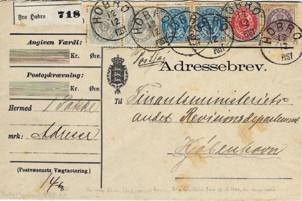1885 Denmark Hobro Addressbrev Envelope