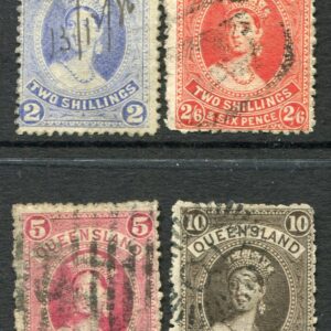 1882 Queensland Australia Used values to 10s Sg 152/155