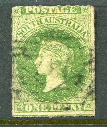 1859 South Australia 1d rouletted Used Sg 13