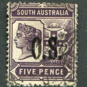 1901 South Australia Official 5d perf 15 Used Sg O74