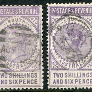 1886 South Australia 2s6d both perf Used Sg 195, 195a