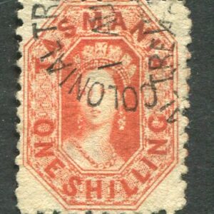 1864 Tasmania Australia 1s perf 10 Used Sg 68