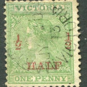 1873 Victoria Australia 1/2d on 1d perf 12 Used Sg 175