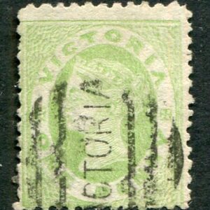 1863 Victoria Australia 1d pale green Used Sg 104a