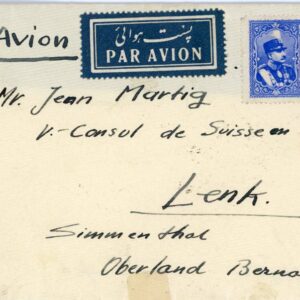 1933 Persia Cover to Turkish Consul in Lenk im Simmental