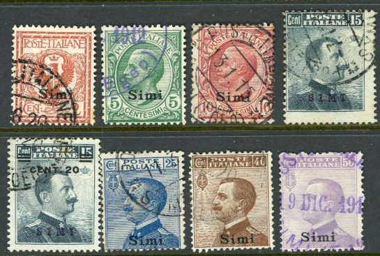 1912 Dodecanese Italian Occ SIMI Used values to 50c