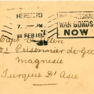 1918 British Civilian PoW Manisa Turkey Incoming from Hereford