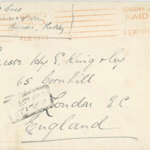 1918 British Civilian Internee from Bursa PoW Camp to London