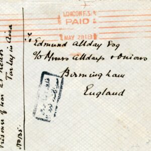 1918 British Indian Kut PoW from Gediz Camp Turkey to Birmingham