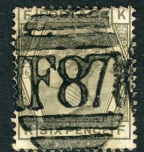 1874-80 British Levant Izmir 6d plate 16 Sg Z231