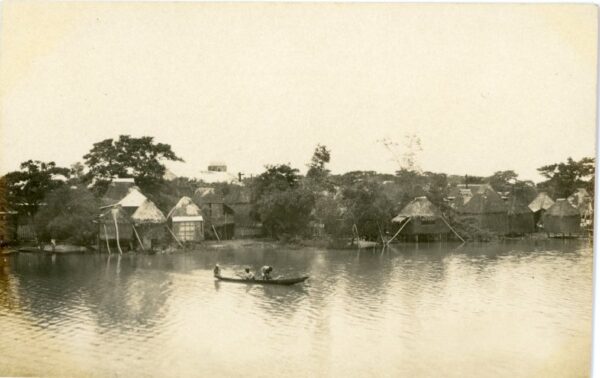 Philippines River Houses Boat photocard