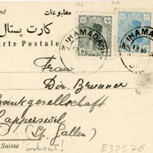 1934 Persia Hamadan Formular Card to Zurich