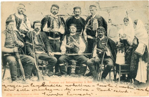 Croatia Knin Costume postcard 1899 Split to Venice