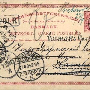 1895 Denmark Non Reclame Retour to Hotel in Hamburg