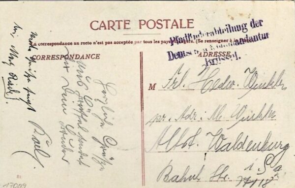 Belgium WWI German Occupation Boy Scout Delivery card