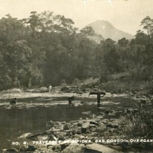 Belgian Congo Crossing Mpioka Stream photocard