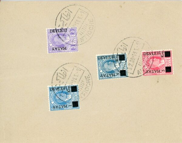 1939 Hatay Atatürk Postage Due Set on Cover