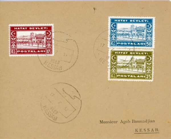 1939 Hatay State Kessab Cover to 25k
