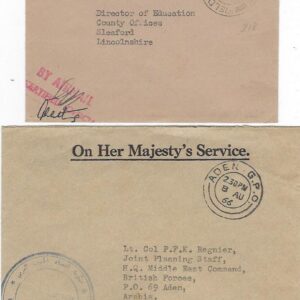 1961-66 Aden 5 Stampless Cover to England