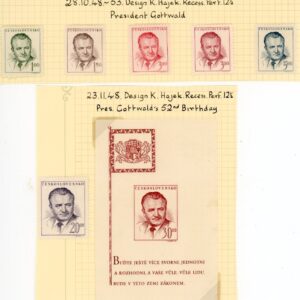 1948 Czechoslovakia President Gottwald Set and Block *