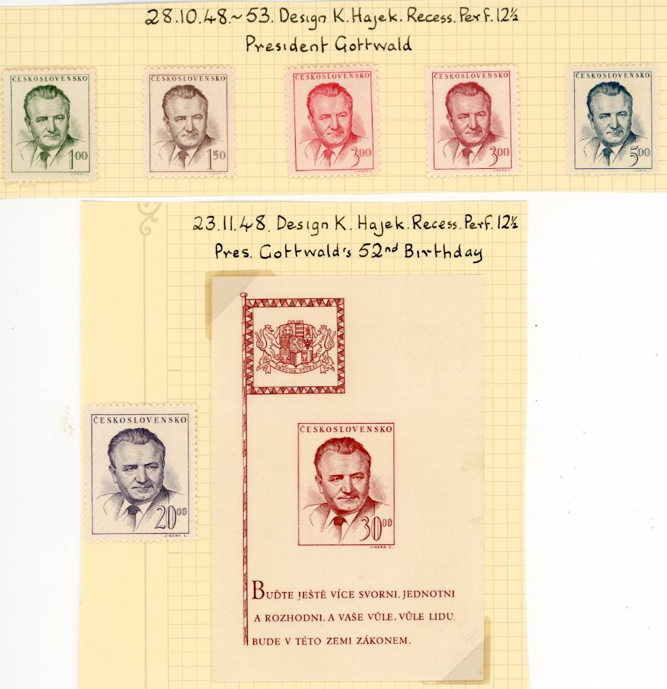 1948 Czechoslovakia President Gottwald Set and Block *