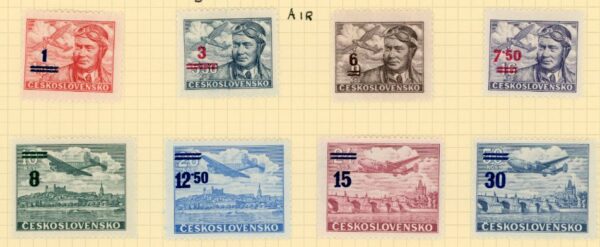 1949 Czechoslovakia Surcharged Airmail set *