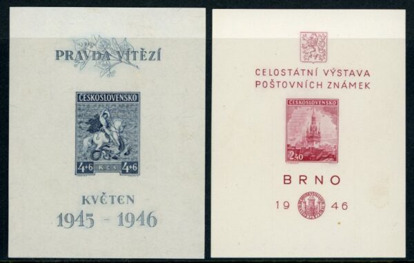 1946 Czechoslovakia Victory Kveten and Brno blocks **