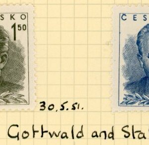 1951 Czechoslovakia Gottwald and Stalin set *