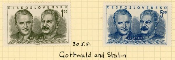 1951 Czechoslovakia Gottwald and Stalin set *