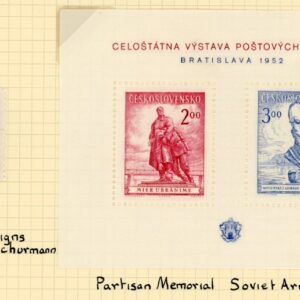1952 Czechoslovakia Bratislava Philatelic Exhibition block **
