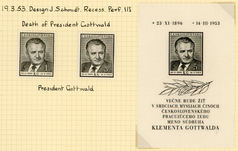 1953 Czechoslovakia President Gottwald set and block * / **