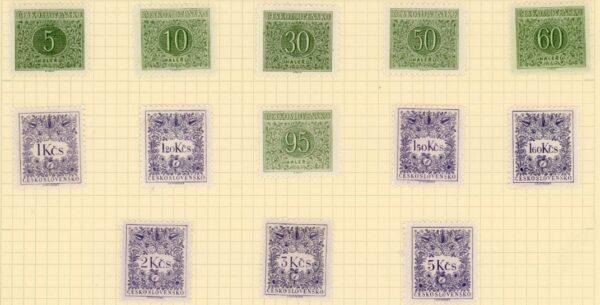 1954 Czechoslovakia Postage Due perf 13 1/2 set *