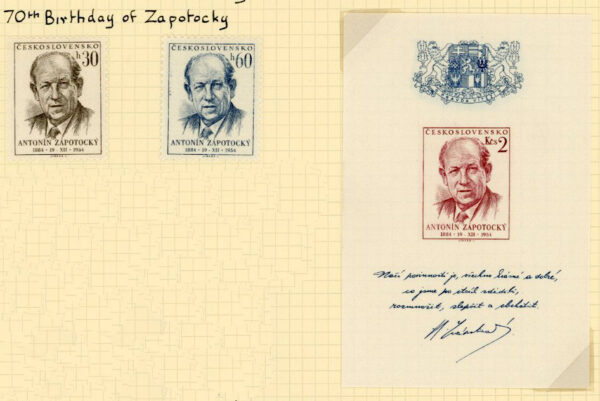 1954 Czechoslovakia President Zapotocky set and Block * / **