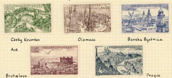 1955 Czechoslovakia Cities Airmail set *