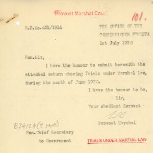 1920 Cyprus Famagusta Martial Law and Provost Marshal 2 pages