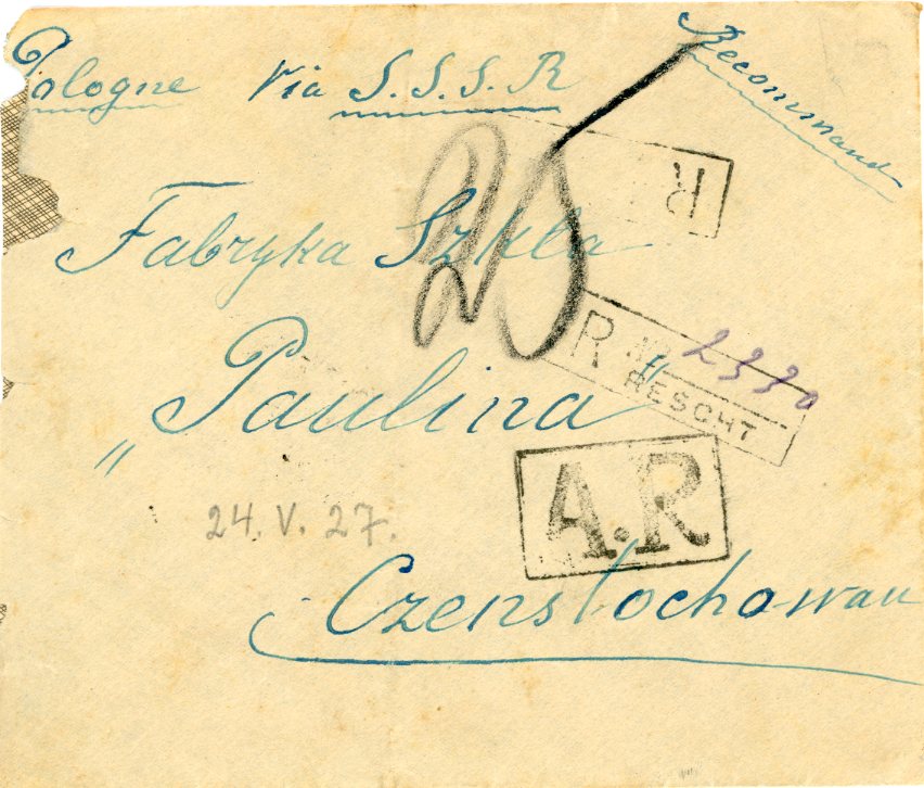 1927 Persia Rasht Registered AR to Czestochowa Poland - Image 2