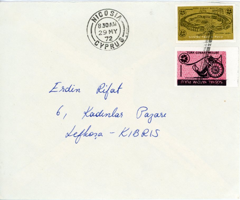 1972 Turkish Cyprus Nicosia Social Aid Cover