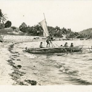 Papua New Guinea Children Canoe photo Gibson Port Moresby