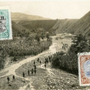 Papua New Guinea Natives on Riverbed Aerial View 1930