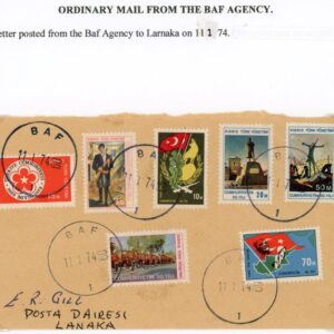 1974 Turkish Cyprus Baf to Larnaca