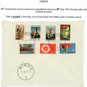 1974 Turkish Cyprus Kyrenia Girne 1 philatelic cover