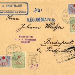 1918 Turkey Registered Censored to Budapest