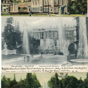 Russia Peterhof 3 postcards s/s Sappho 1905 to Hull
